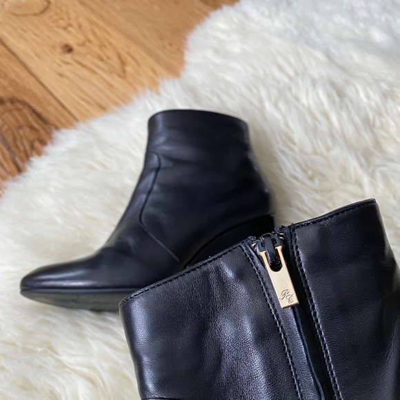 Robert Clergerie Black Toots Leather Wedge Ankle Boots 37 - Picture 7 of 16